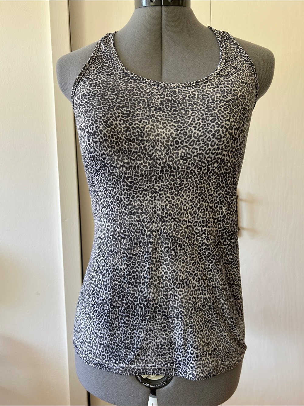 dELiA*s Black & White Leopard-Print Racerback Tank Vintage Y2K XS